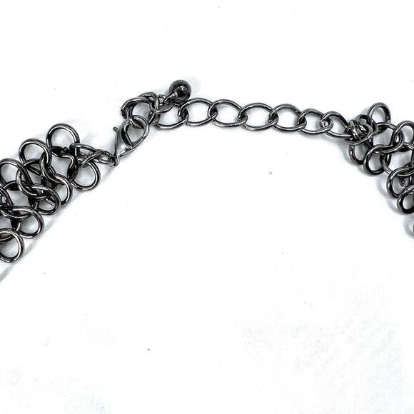 Chunky Faux Pearl & Diamond Statement Necklace Costume Bridal or Evening Wear - Picture 5 of 5